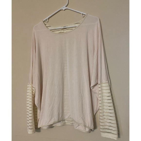 Umgee Cream Dolman Long Sleeve Striped Back Top - Picture 1 of 4